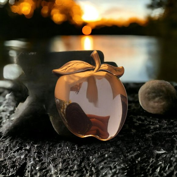 Older Style Copper Apple Pendant With Unique Pattern - Picture 1 of 7